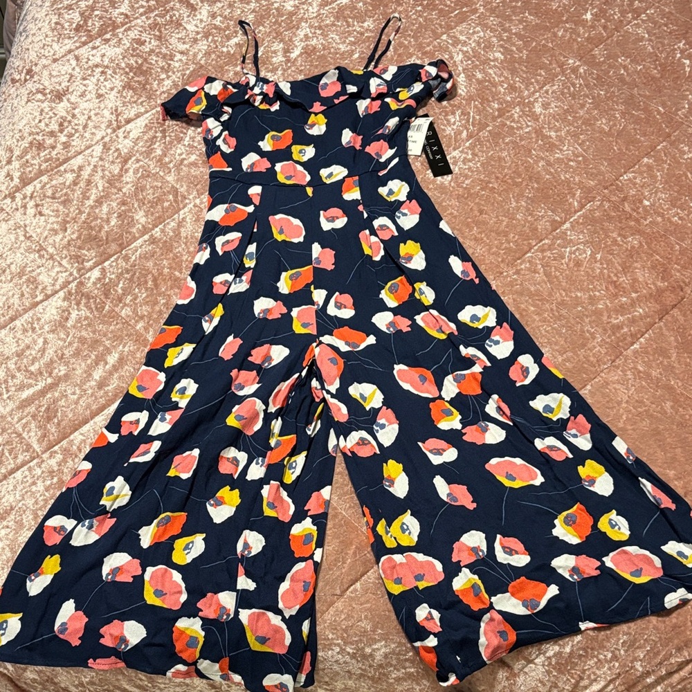 Trixxi Navy Floral Jumpsuit